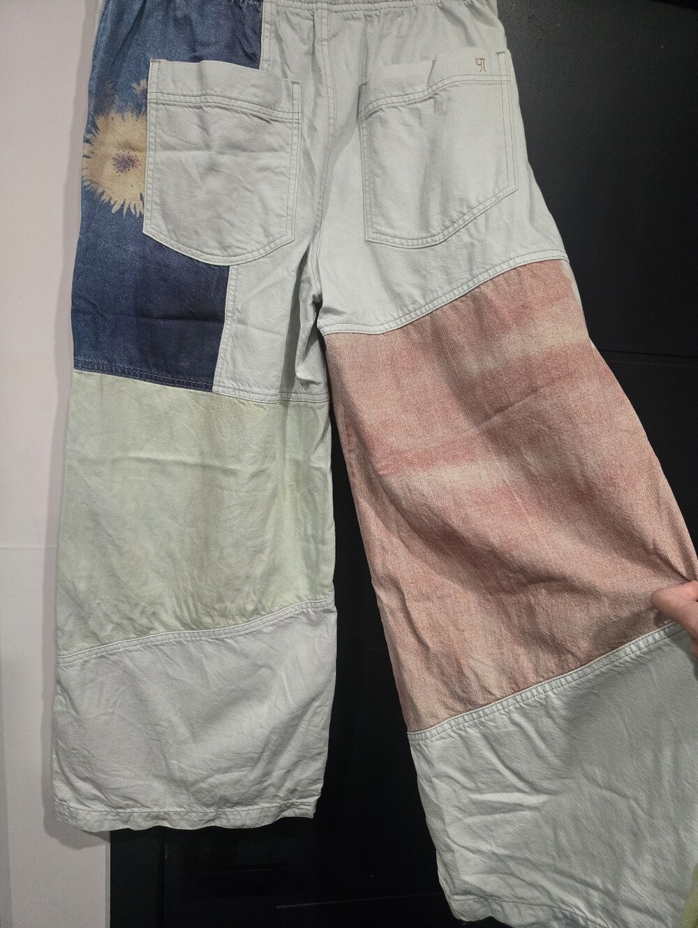 Anthropologie Pilcro Wide Leg Patchwork Pull On High Rise Pants L - Picture 9 of 9